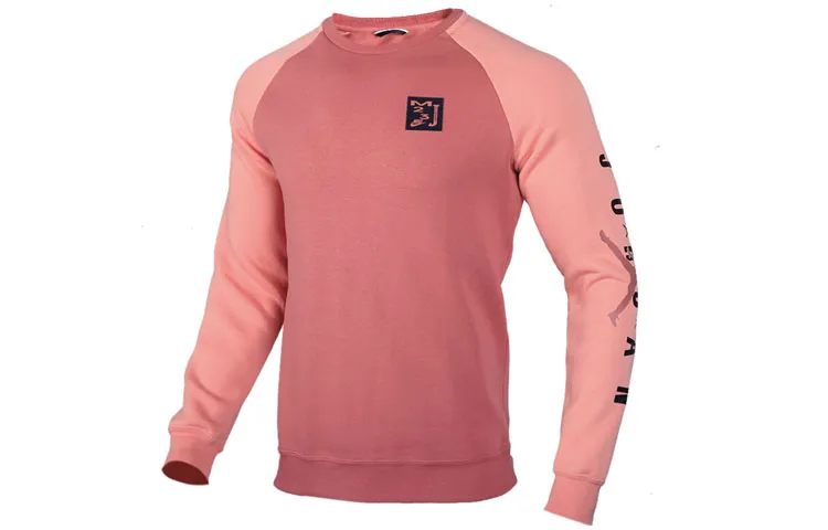 Jordan Sport Sweatshirts Men's Quartz Pink Crew Neck Moderate Straight Fit