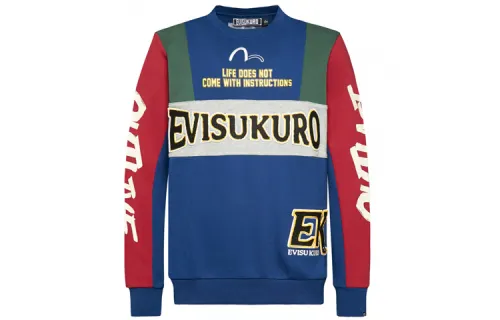 EVISU Crew Neck Sweatshirt Men's Blue