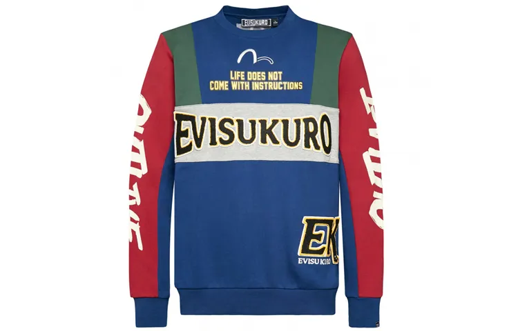 EVISU Crew Neck Sweatshirt Men's Blue