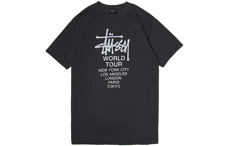 Stussy T-Shirts Men's Crew Neck Moderate Straight Fit