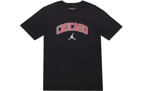 Jordan T Shirts Men's Black Crew Neck Moderate Straight Fit