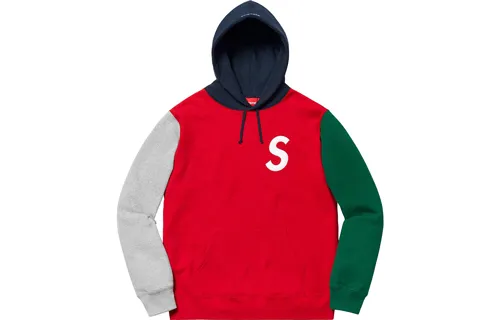 Supreme S Logo Colorblocked Hooded Sweatshirt
