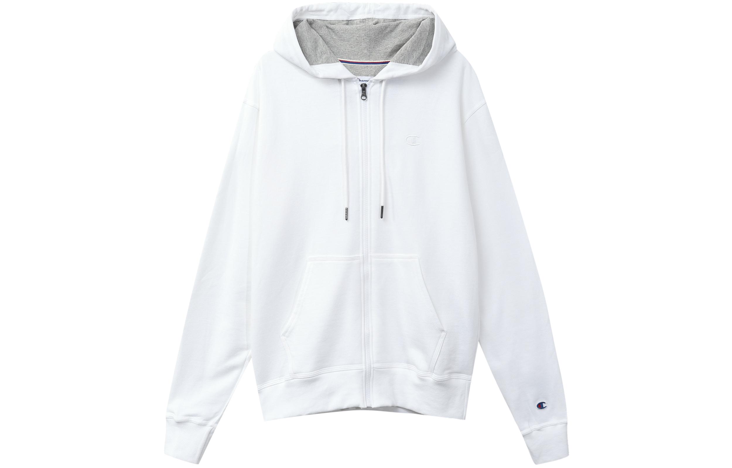 Champion Double Logo Embroidery Zippers Hooded Fleece Lined Sweatshirt Jacket US Version Unisex