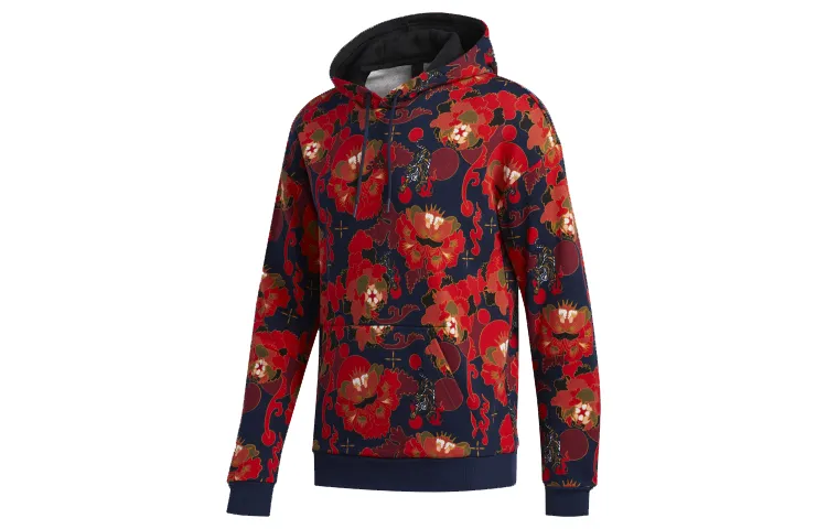 Adidas Chinese New Year Sweatshirts Men's Hooded Moderate Straight Fit