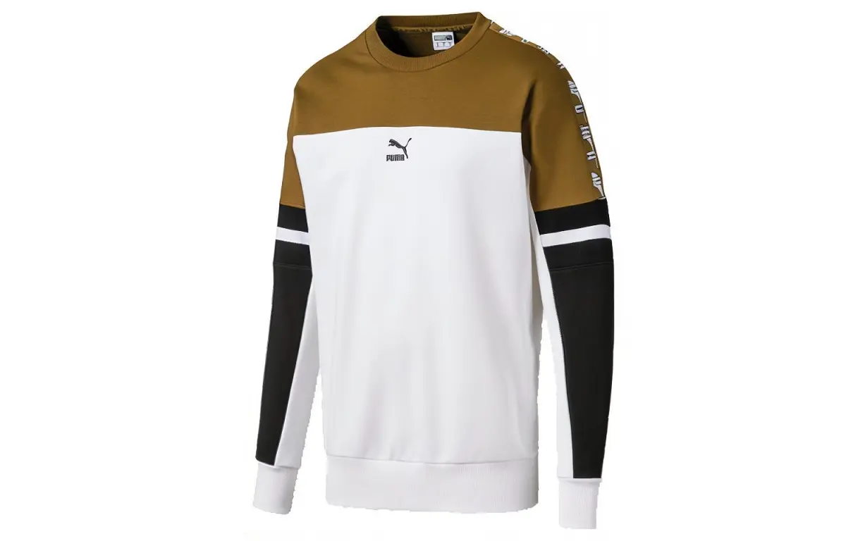 PUMA Sweatshirts Men's White Crew Neck Moderate Regular
