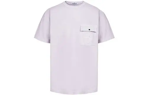 STONE ISLAND T Shirts Men's Rose Pink Crew Neck Moderate Straight Fit