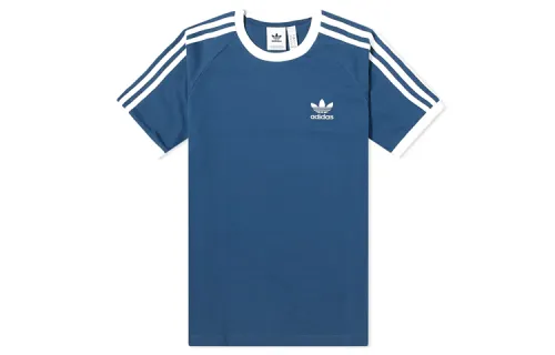 Adidas Originals Shamrock Retro Stripes T Shirt Men's Ocean Blue