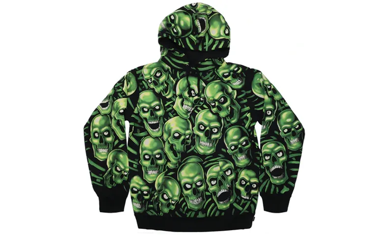 Supreme Skull Pile Hooded Sweatshirt Unisex Green
