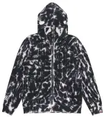 Bape Tie Dye Ponr Shark Wide Full Zip Hoodie