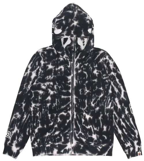 Bape Tie Dye Ponr Shark Wide Full Zip Hoodie