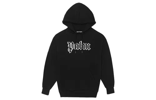 PALM ANGELS Front And Back Logo Popover Gid Hoodie