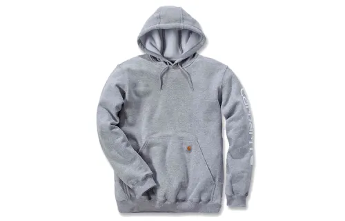Carhartt K288 Logo Print Letter Fleece Lined Casual Sports, Winter Sweatshirt Men's Light Gray