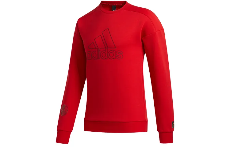 Adidas Sweatshirts Men's Light Scarlet Crew Neck Moderate Straight Fit