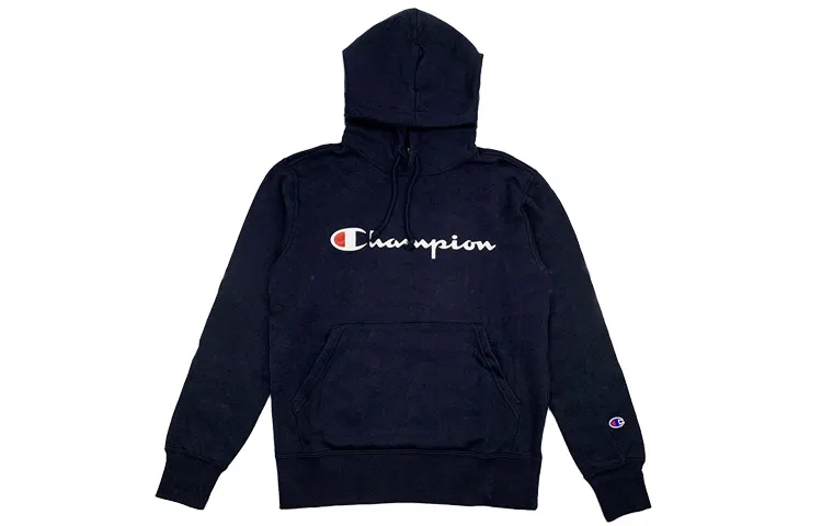 Champion Japanese Line Champion Script Basic Pullover Fleece Lined Sweatshirt Japan Version, Winter, Couple's