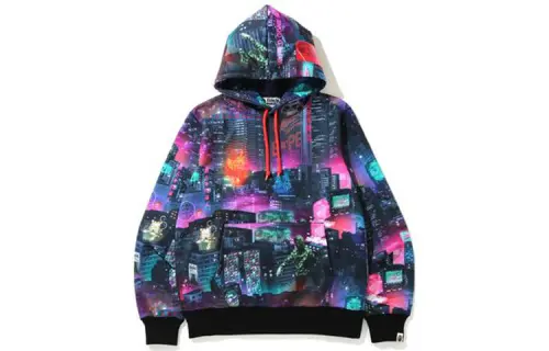 Bape Neon Tokyo Shark Wide Full Zip Hoodie