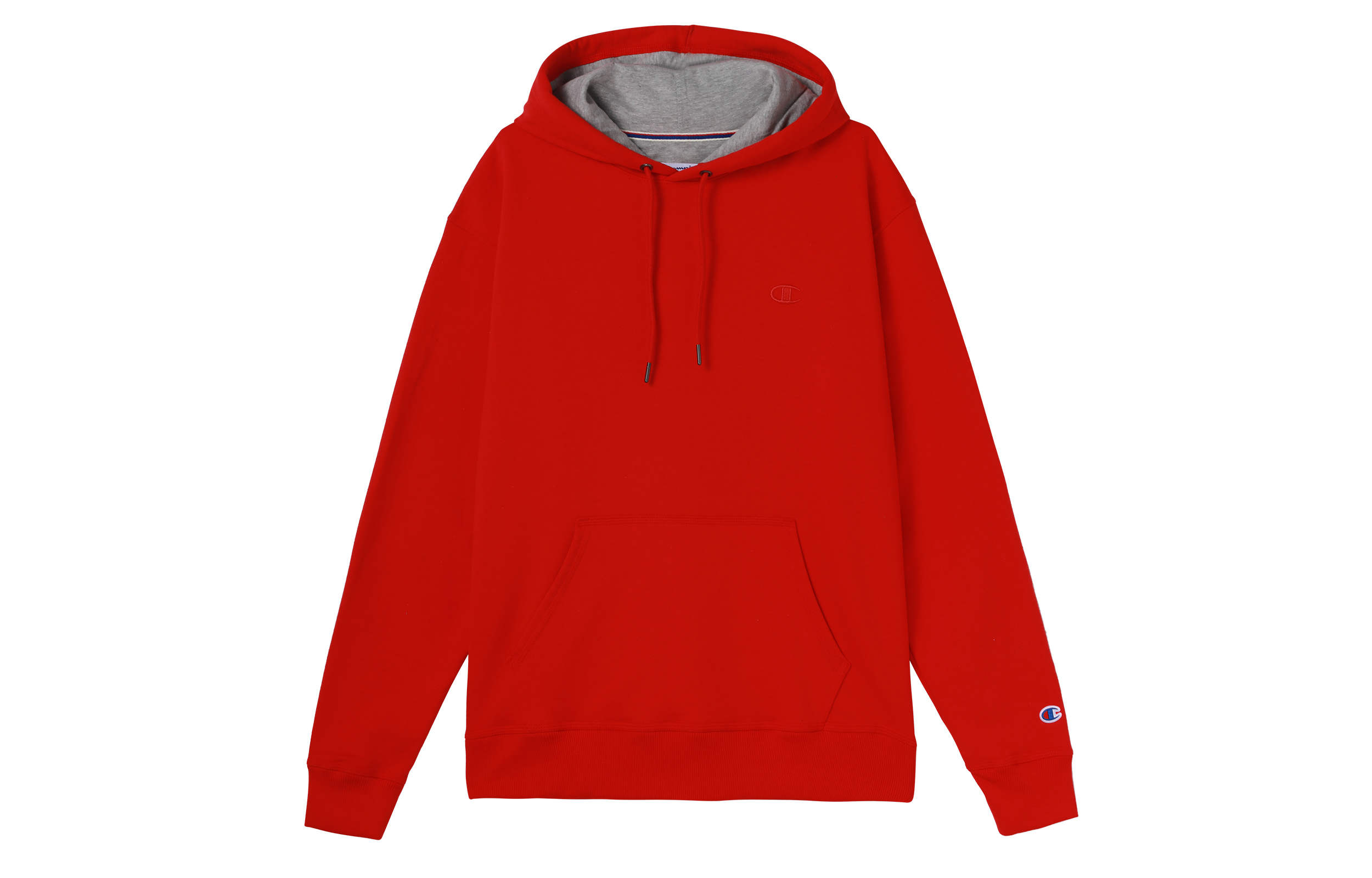 Champion Chest Cuff Double Logo Fleece Lined Hoodie Sweatshirt US Version Unisex Red