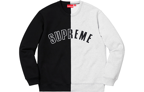 Худи Supreme FW18 Split Crewneck Sweatshirt (черно-белое) — фото 1