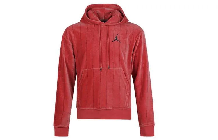 Jordan Air Sweatshirts Men's Red Hooded Thickened Regular
