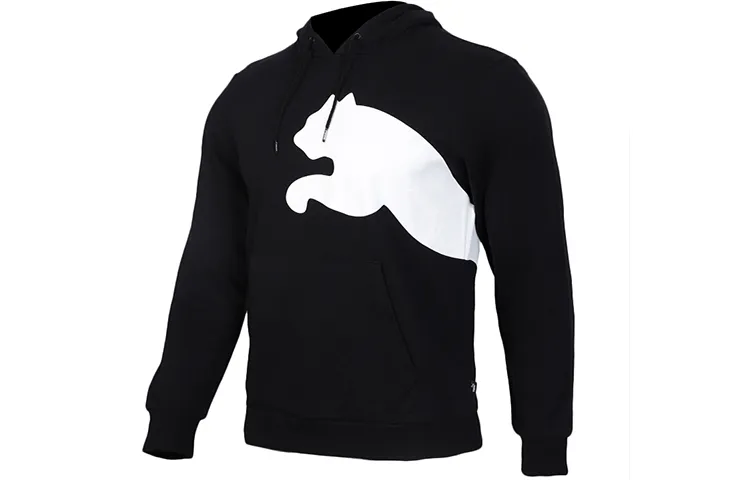 PUMA Sweatshirts Men's Black Hooded Moderate Regular