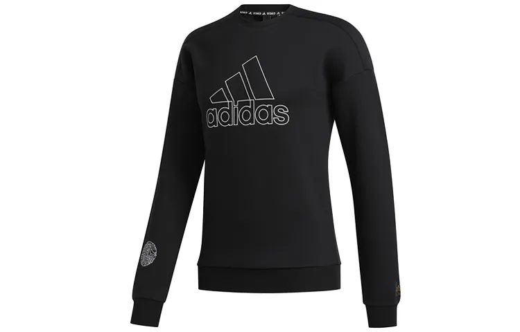 Adidas Sweatshirts Men's Black Crew Neck Moderate Regular