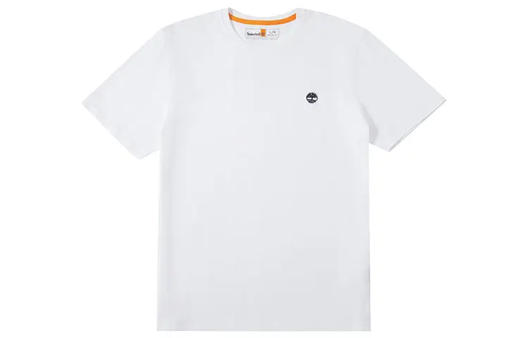 Timberland T Shirts Men's White Crew Neck Moderate Straight Fit
