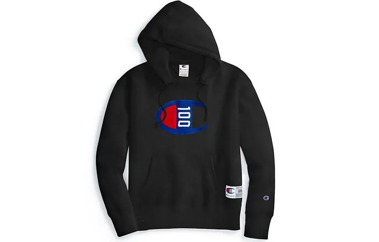 Champion Hooded Regular Sweatshirt US Version Unisex Black