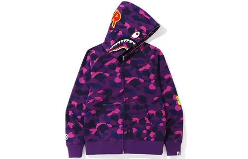 Bape Color Camo Ponr Shark Full Zip Hoodie