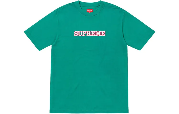 Supreme FW18 Floral Logo Tee Teal T Shirt Unisex