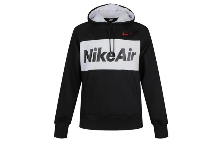 Nike Sweatshirts Men's Black Hooded Moderate Straight Fit