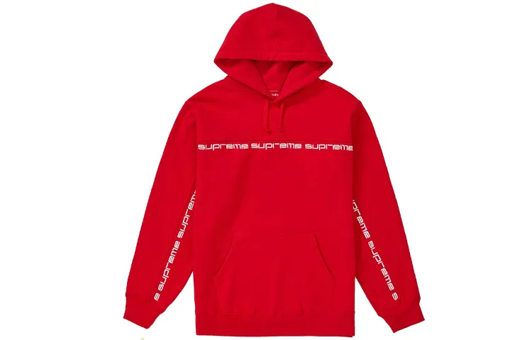 Supreme Text Stripe Hooded Sweatshirt