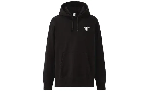 UNIQLO Sweatshirts Unisex Black Hooded Moderate Regular