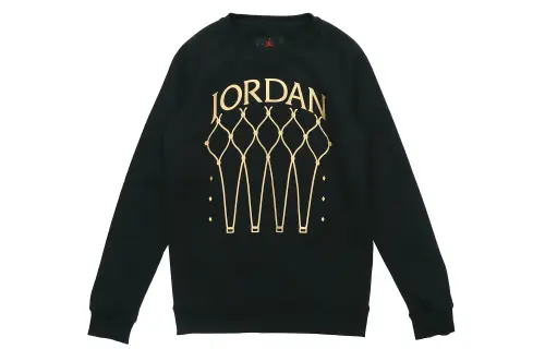 Jordan JMPMN Sweatshirts Men's Black Crew Neck Moderate Regular