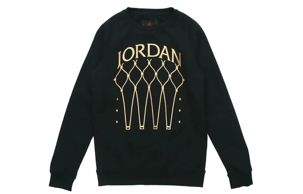 Jordan JMPMN Sweatshirts Men's Black Crew Neck Moderate Regular