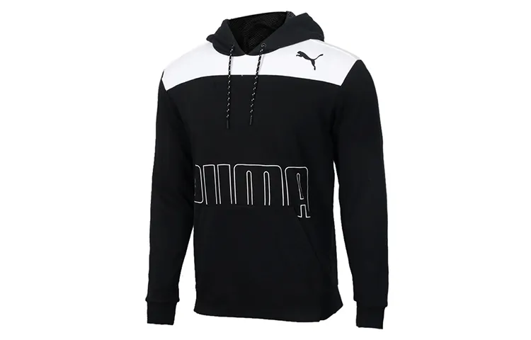 PUMA Sweatshirts Men's Black Hooded Moderate Regular