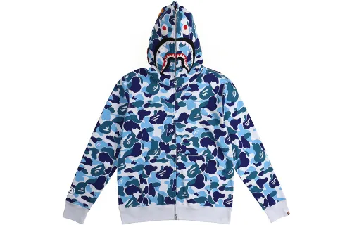 A BATHING APE Abc Camo Crystal Stone Shark Cropped Full Zip Hoodie
