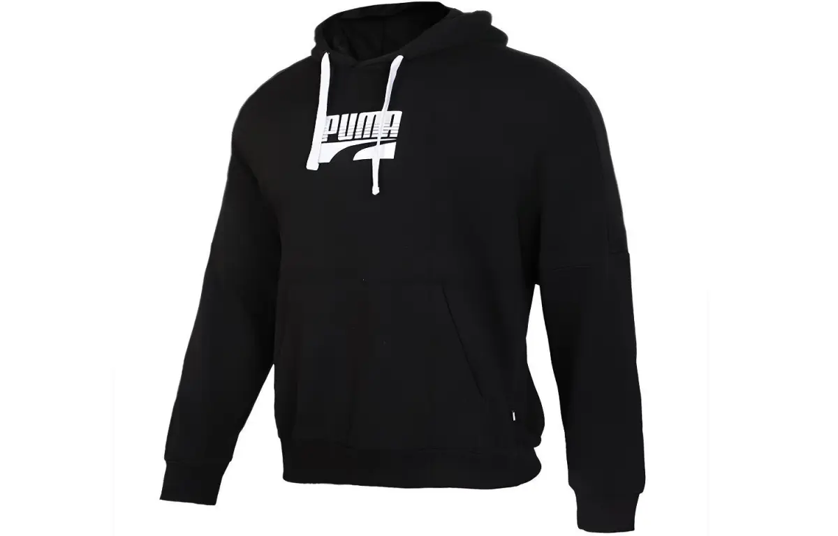 PUMA Sweatshirts Men's Black Hooded Moderate Regular