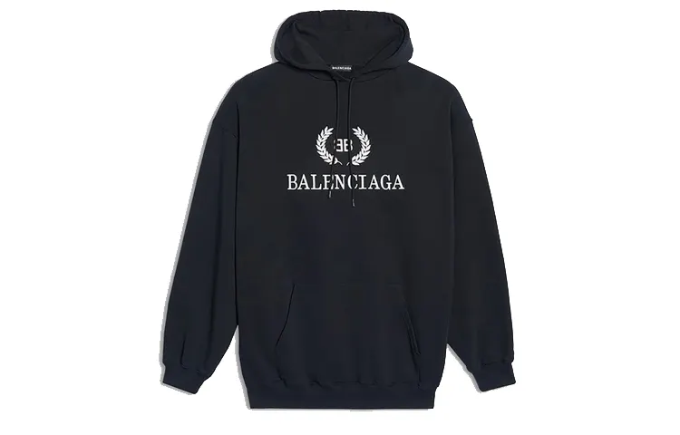 Balenciaga Sweatshirts Men's Black Hooded Moderate Heavyweight