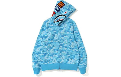 Bape Fire Camo Shark Full Zip Hoodie
