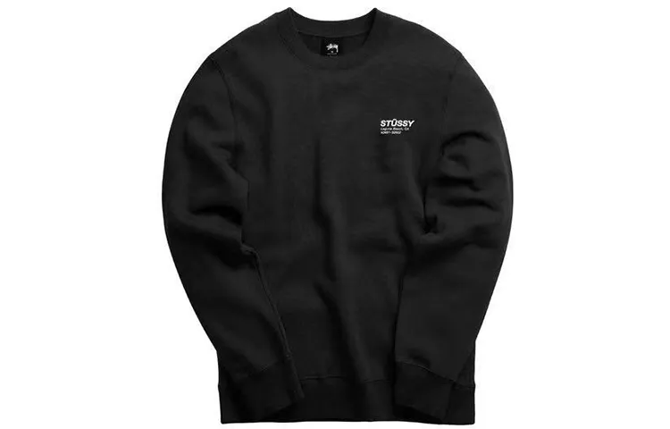 Stussy Logo Print Sweatshirt Unisex Black