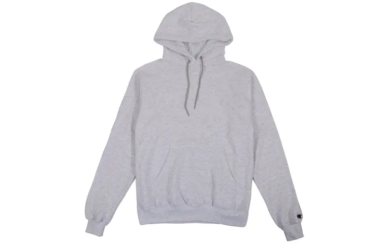 Champion Pullover Fleece Lined Sweatshirt US Version Unisex Silver Gray