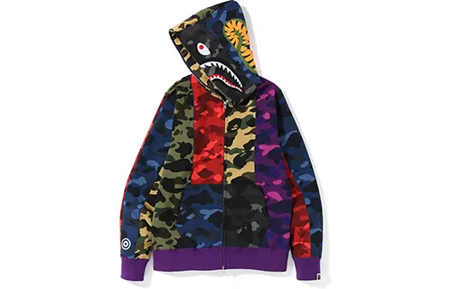Bape Mix Camo Crazy Shark Full Zip Hoodie