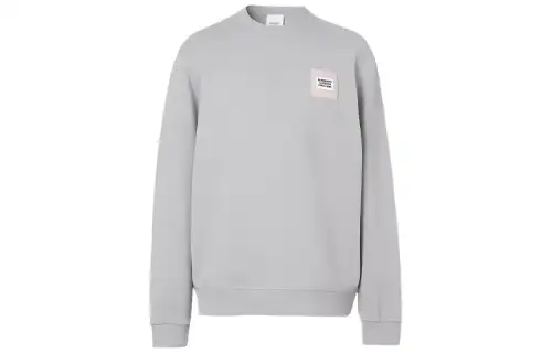 Burberry Sweatshirts Men's Light Heather Gray Crew Neck Moderate Regular