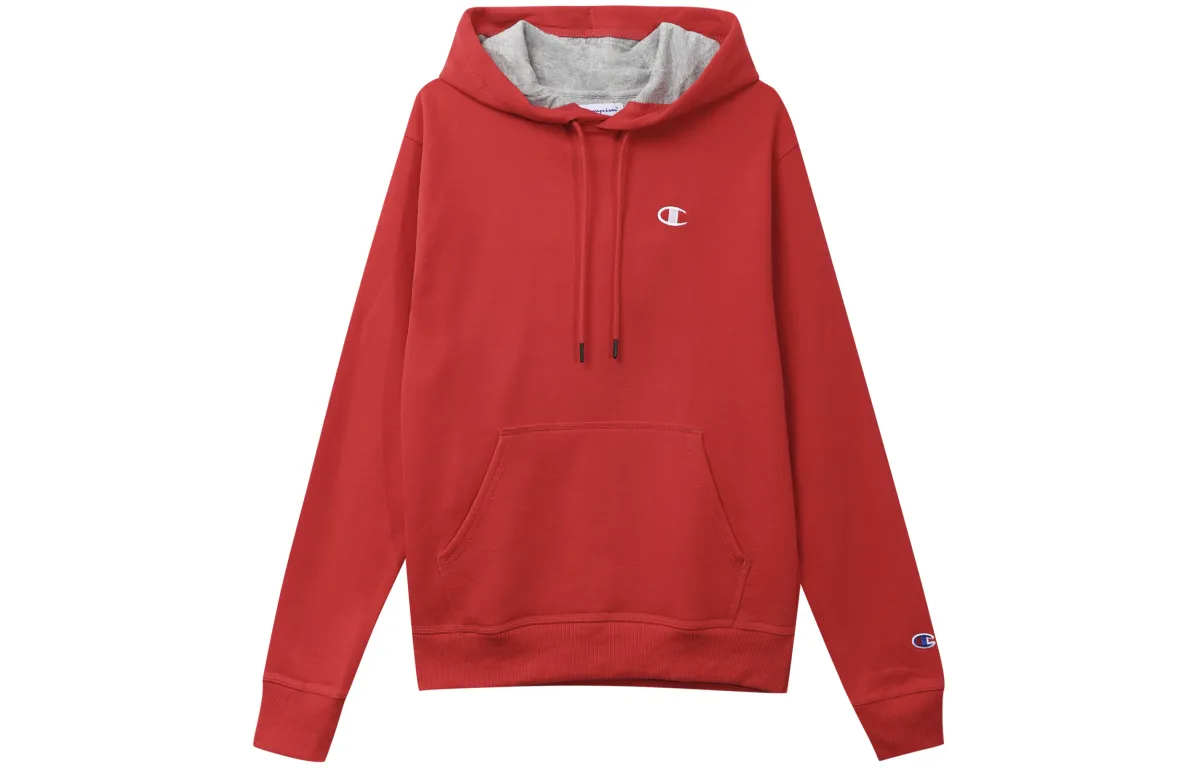 Champion Multicolor Logo Fleece Lined Pullover Sweatshirt US Version Unisex Red