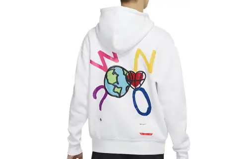 Jordan Sweatshirts Men's White Hooded Moderate Regular