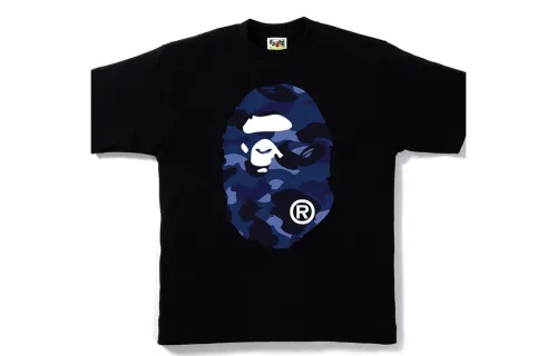 A BATHING APE Head Series Color Camo Big Ape Head T Shirt Unisex Black