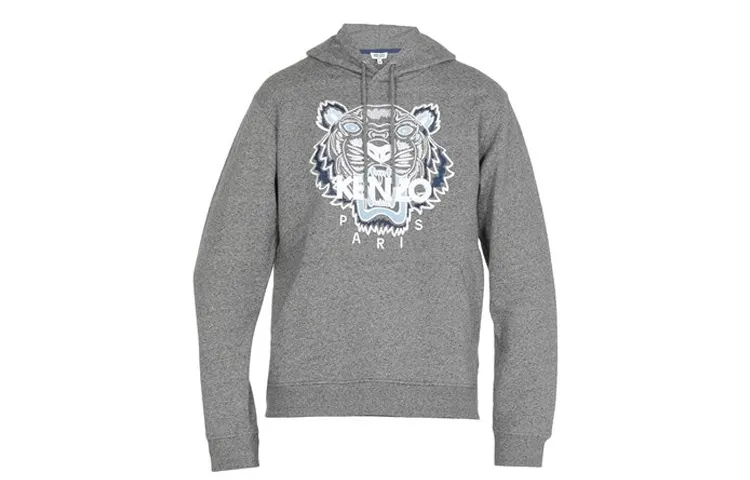 KENZO Sweatshirts Men's Gray Hooded Moderate Regular