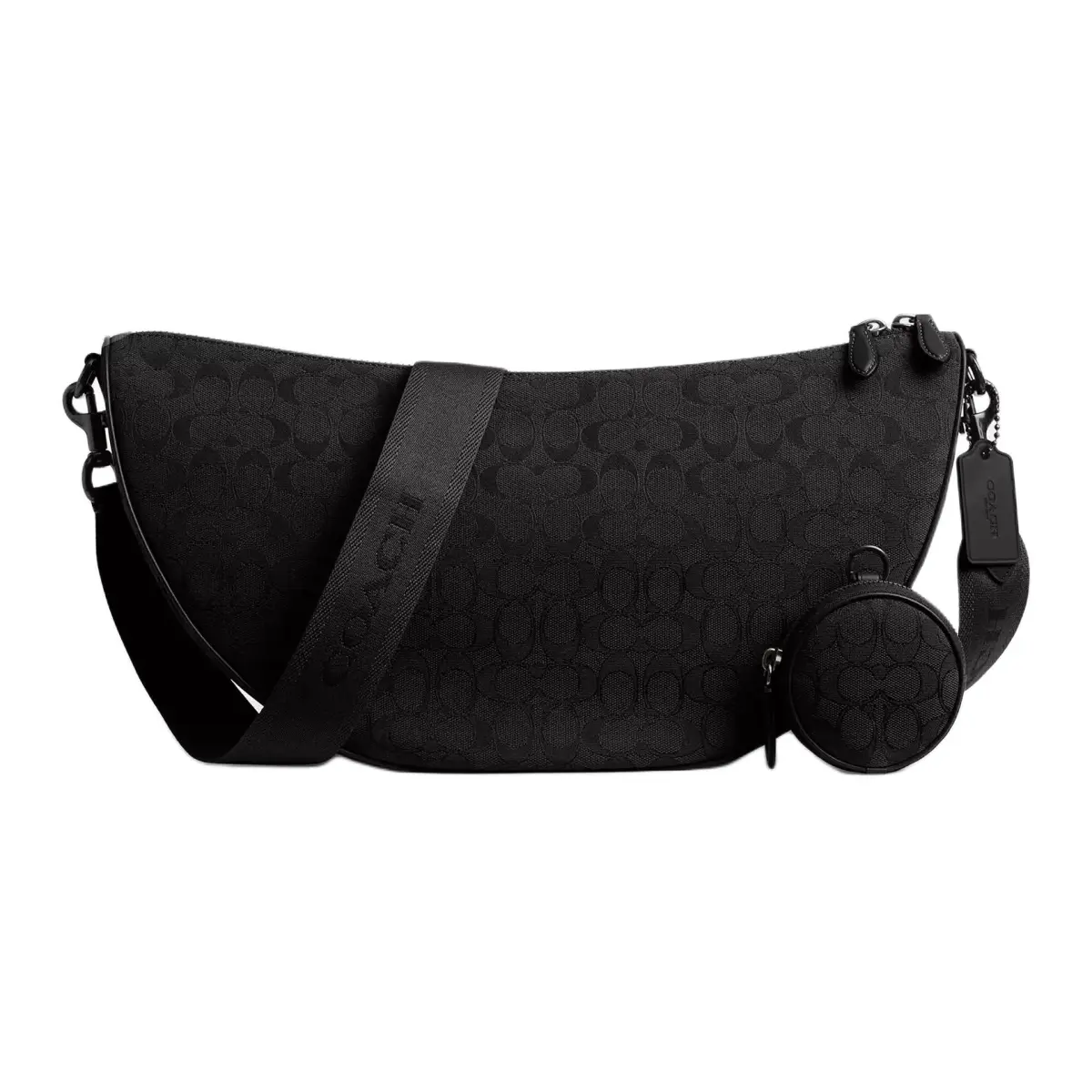 COACH HALL Iconic Jacquard Shoulder Bag, Crossbody Bag Large Men's Black