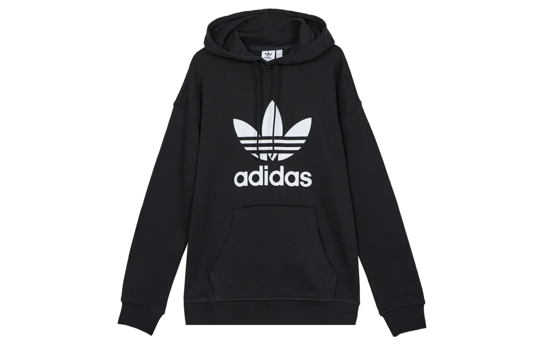 Adidas Originals Trefoil logo print hoodie