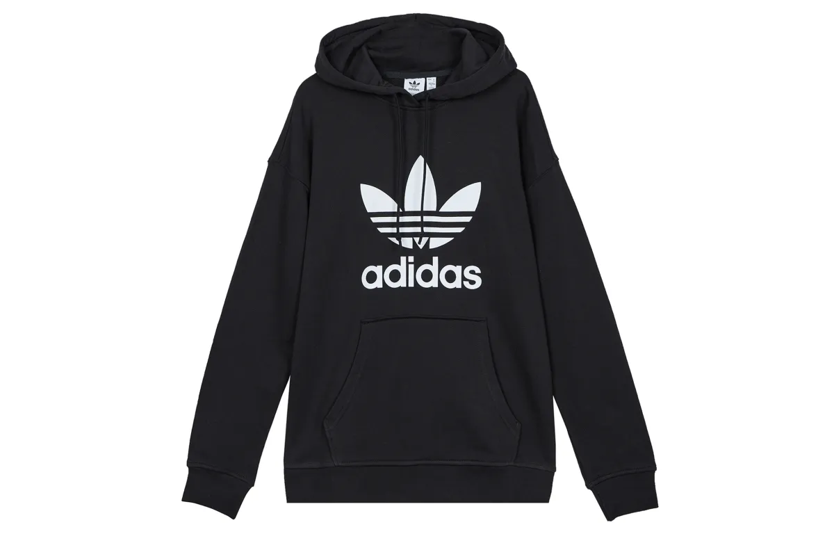 Adidas Originals Trefoil logo print hoodie