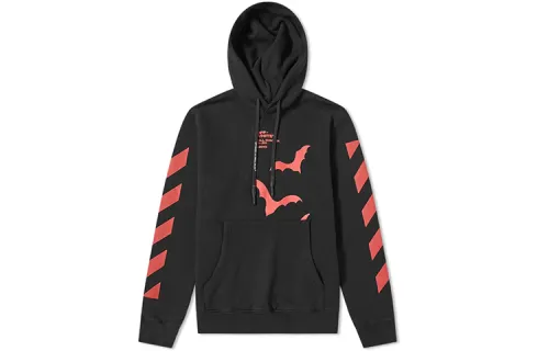 OFF WHITE Diagonal Sleeve Bats Slim Fit Hoodie